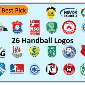 Handball Logos - 1.Liga Deutschland - HBL Handball - Verein - Wappen - Handballverein - HSV, Kiel, Füchse- svg & png digital download