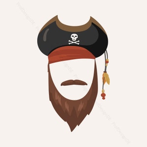 Piraten Gesicht Maske - Piratengesichtsmasken Karneval -Partyzubehör - Pirat Clipart - Piratmaske - Seeräuber- instant digital download