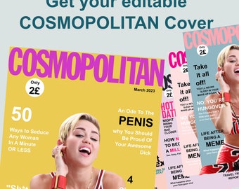 Cosmopolitan Cover BUNDLE template, magazine, customizing, editable, png, svg, jpg, pdf, tiff, webp