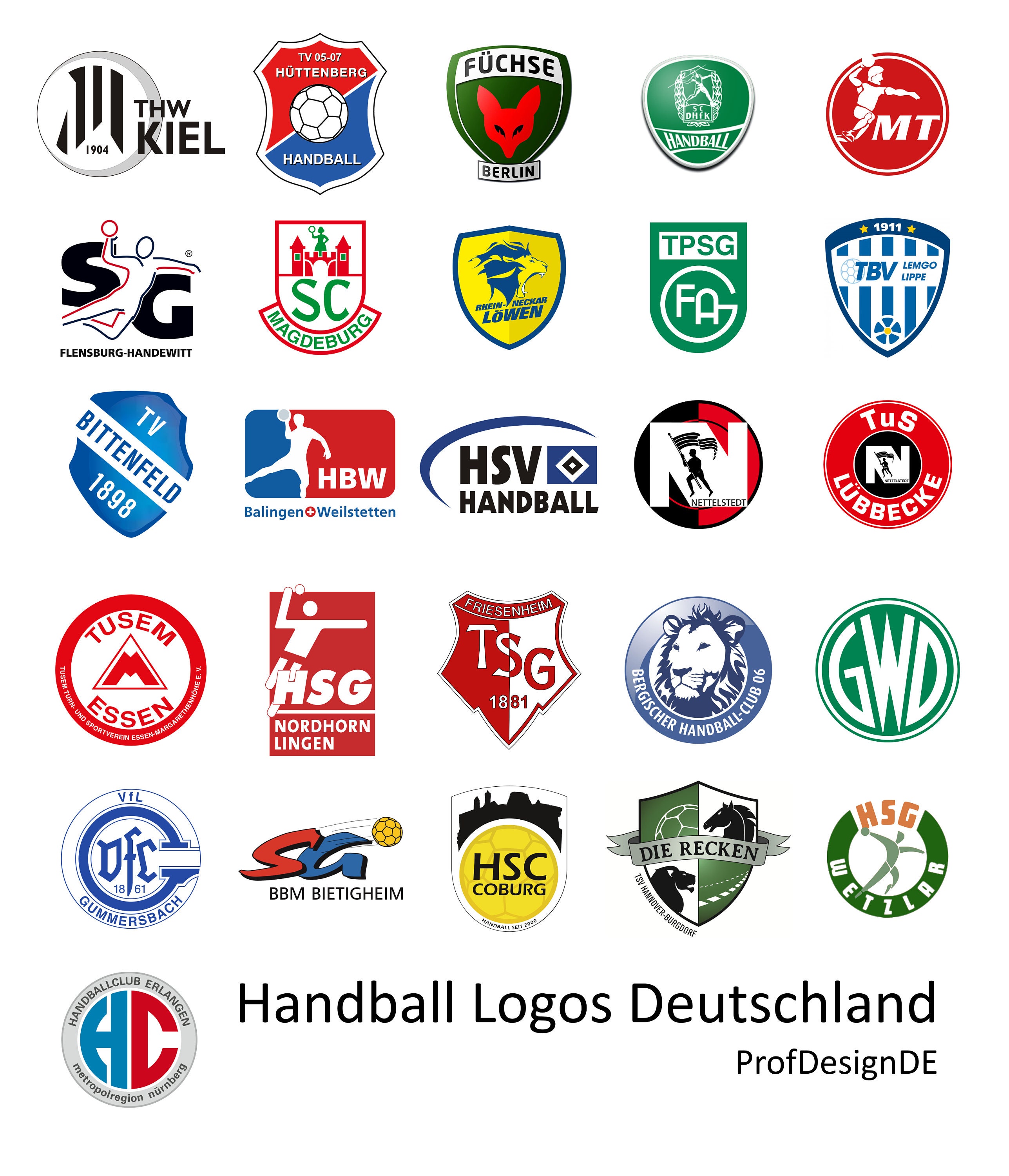 Logotipos de balonmano 1.Liga Deutschland HBL Handball Club Escudo de
