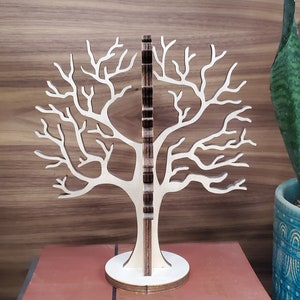 Wood Tree cut out. 3D slotted tree. Jewelry tree, Tree decoration, Laser cut, Halloween tree, Halloween decor