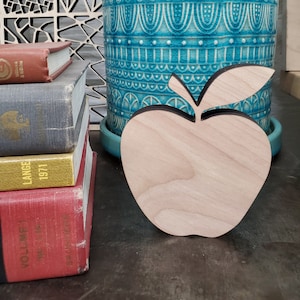 Apfel ausgeschnitten Holz Blank Handwerk DIY Paintable Kinder Handwerk Dekor Rustikal Laser Cut Lehrer Wertschätzung Geschenk