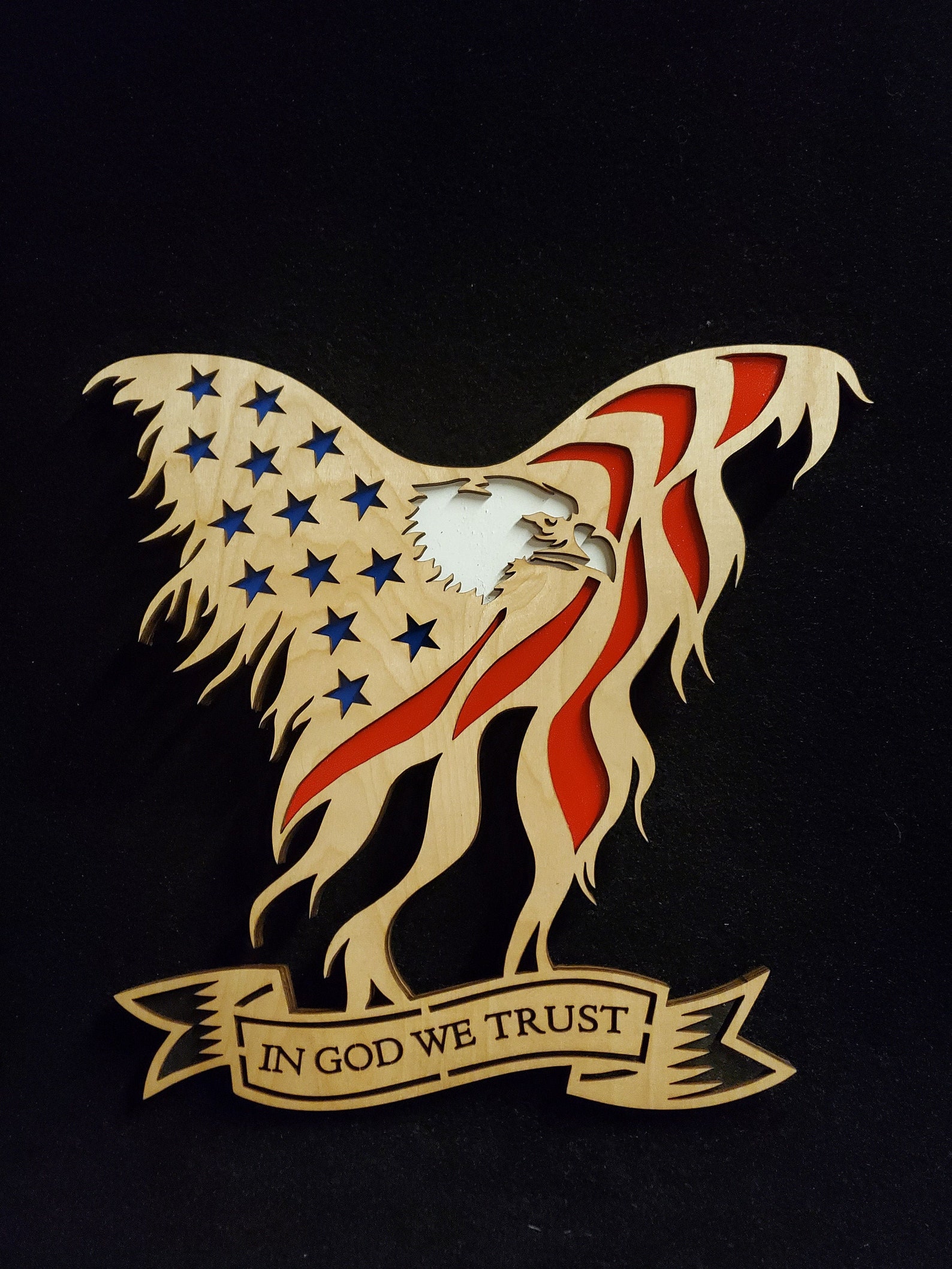 Águila patriótica rojo blanco & azul arte de pared de madera | Etsy