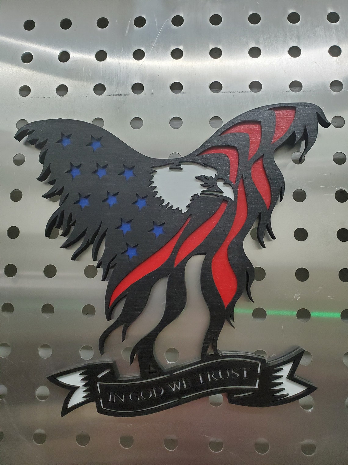 Águila patriótica rojo blanco & azul arte de pared de madera | Etsy