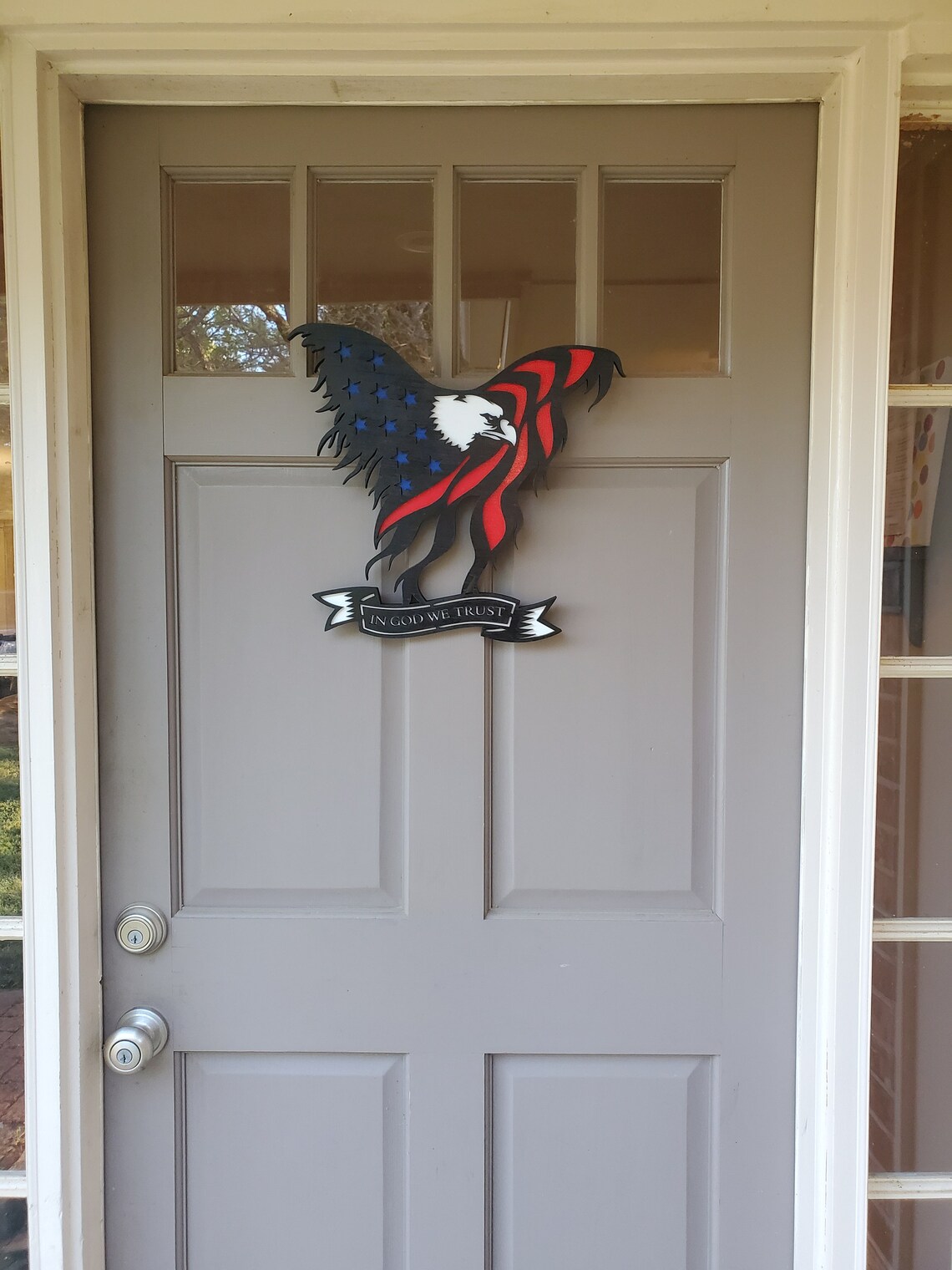 Águila patriótica rojo blanco & azul arte de pared de madera | Etsy