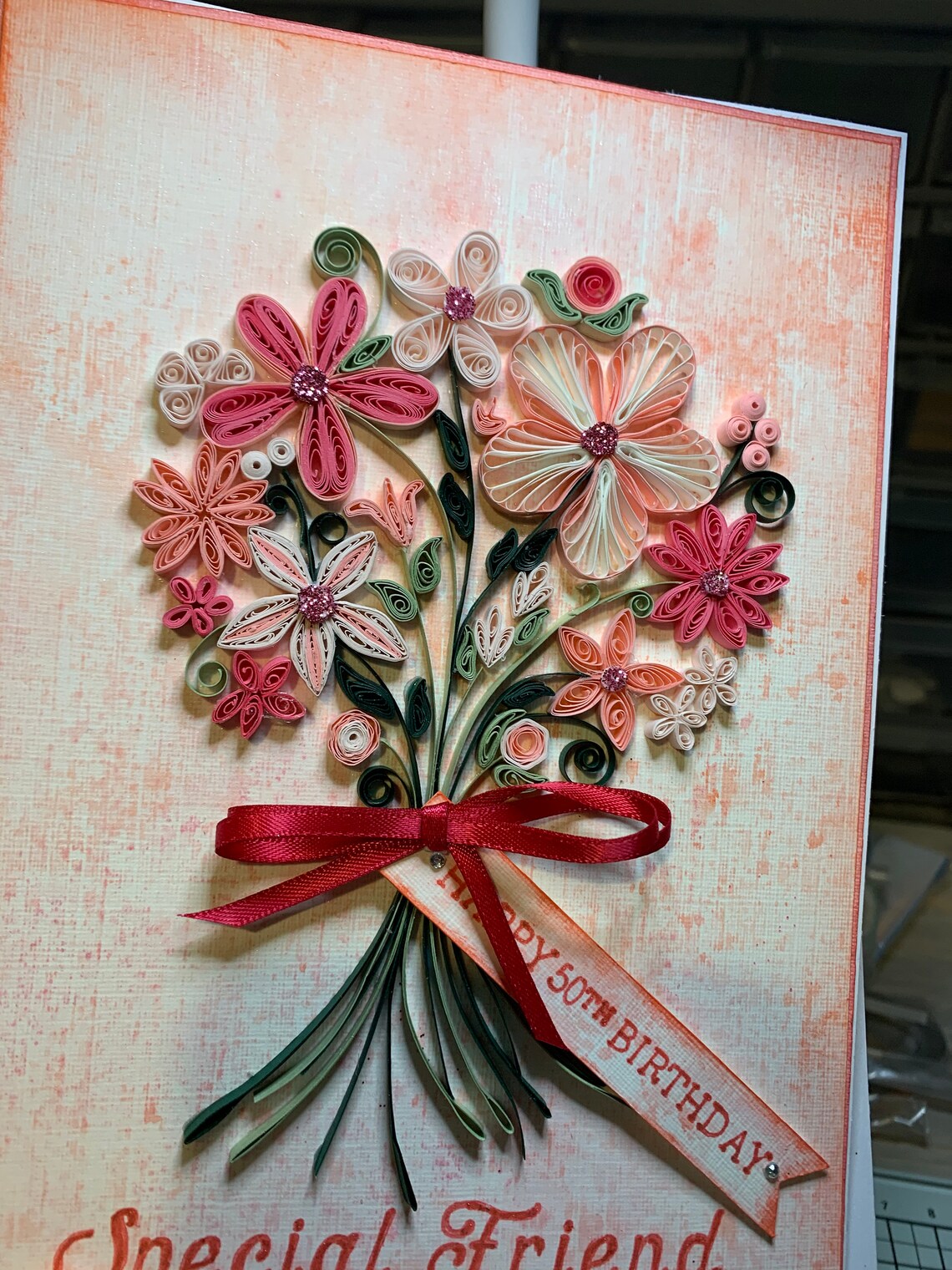 A Bouquet of Quilled Flowers Card Etsy