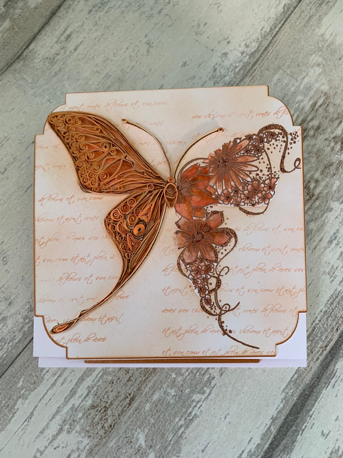 Quilled Butterfly Card Etsy
