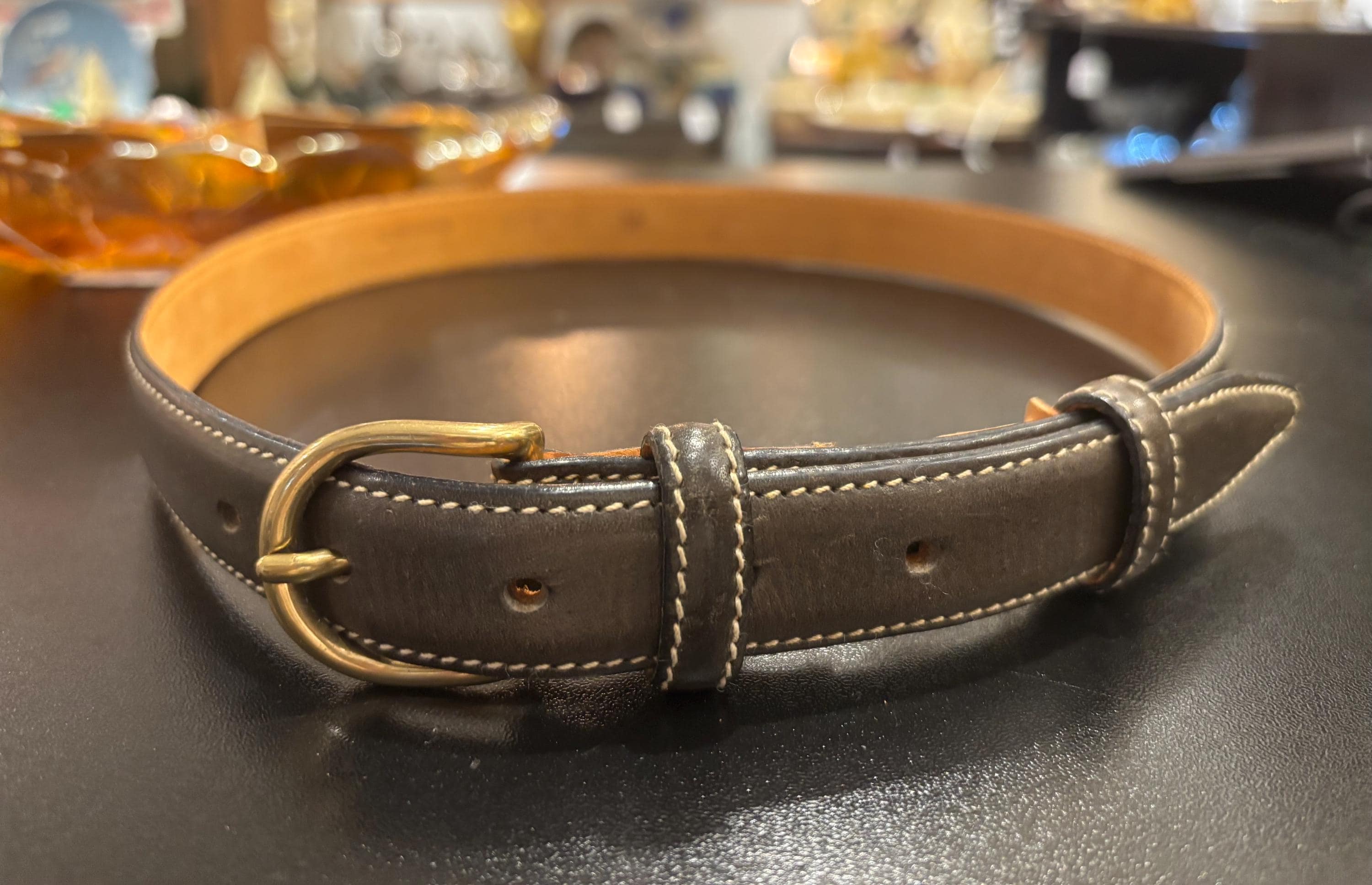 VTG 90s Nordstrom Handmade Leather Floral Stitched Belt Brown Sz M Vintage Nordstrom Braided Leather Belt Hand Made in Turkey  main image 3