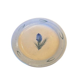Rowe Pottery Saltglasyr Blå Tallrik med Kotte 25 cm