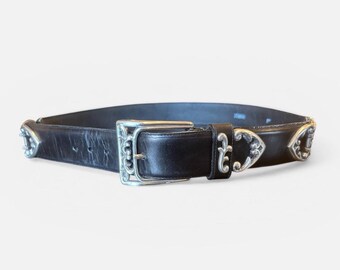vintage brighton museum collection black leather belt size S Vintage 1994 Brighton Leather Museum Collection Black Belt  main image 3