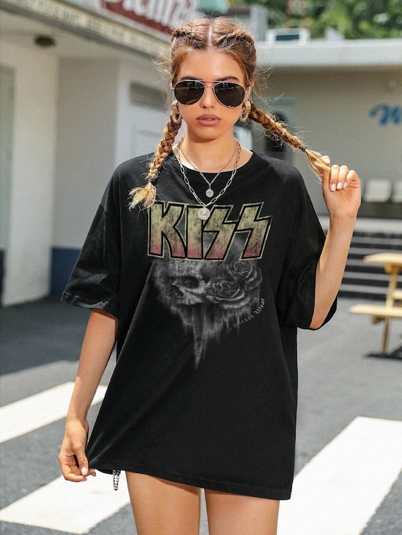 T-shirt Oversized Vintage Kiss Band Tee 