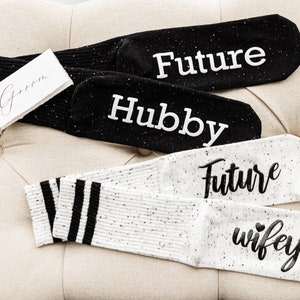 Future Hubby, Future Wifey grip socks, Bride & Groom socks, Engagement gift, Personalized Engagement socks, gift for Bride to be, Grip socks