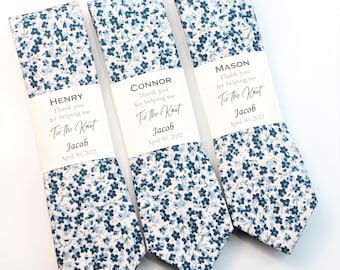 dusty blue floral ties