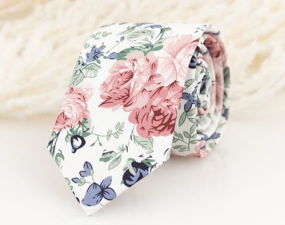 Dusty Blue and Dusty Rose Floral Tie Shades of Blue Blush Tie Dusty Blue Wedding Theme azazie Dusty Blue Dusty Rose Blush Wedding Theme Etsy
