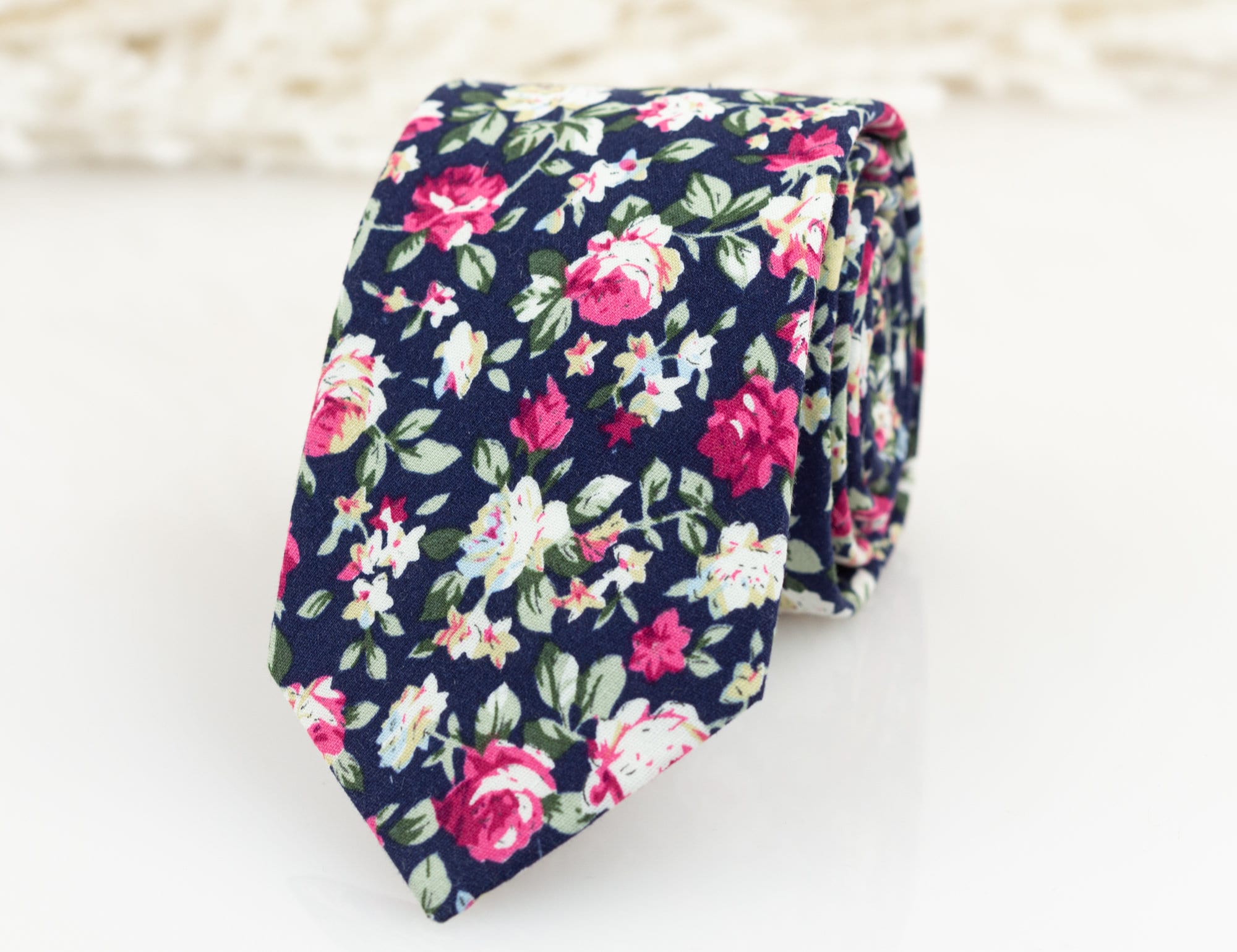 fuchsia and blue tie