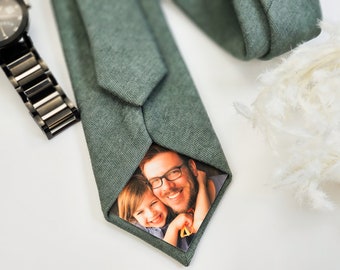 Personalized photo tie, Photo tie patch, velvet tie, Anniversary gift, Personalized photo tie patch, Engagement gift, wedding gift for dad