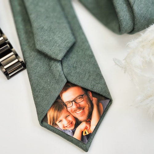 personalized tie with photo on back