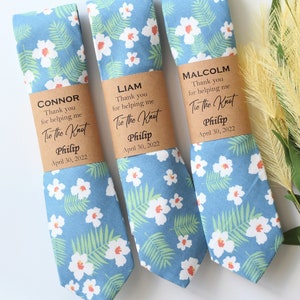 Groom Tie, Blue Floral tie, Flower tie, Wedding tie, skinny tie, Groomsmen tie, Floral slim tie, wedding tie, Beach blue tie, Final Sale
