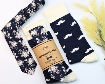 Calzini Personalizzati Da Sposo Blu Navy: Regalo Per La Festa Di