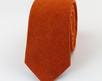 Gebrannte Orange Krawatte, Rustikale Hochzeit Krawatten, Hochzeit Thema Gebrannt, Terrakotta Samt Krawatte, Groomsmen Gebrannte Orange Krawatte, Fliege Einstecktuch