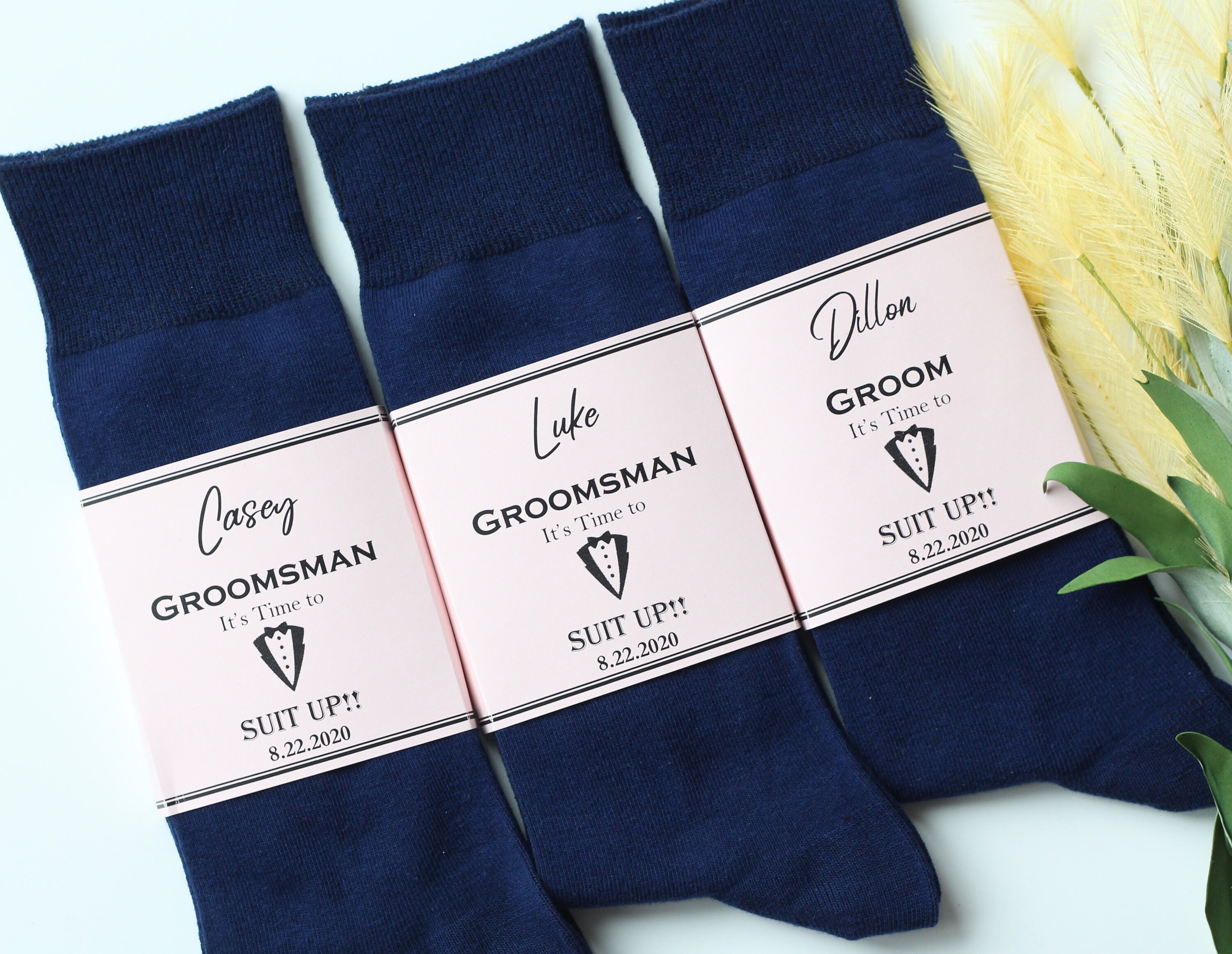 Groomsmen socks Socks Labels Personalized Groomsmen socks Etsy