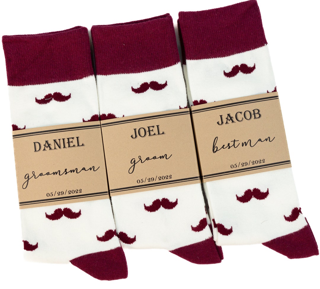Groomsmen Socks Ivory & Burgundy Groomsmen Socks Etsy