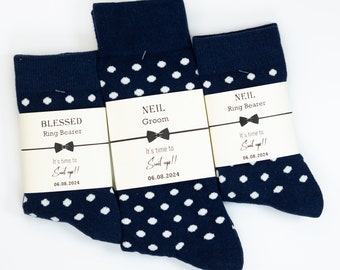 Black socks for groomsmen matching kids socks for ring bearer, ring security, usher, page bow, flower dude, Black, Grey & Ivory argyle socks