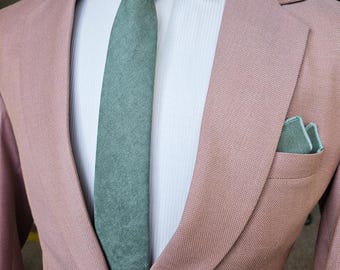 Eucalyptus green velvet tie, solid sage green tie, Men's green necktie, Dark sage necktie, sage wedding theme tie, groomsmen sage tie