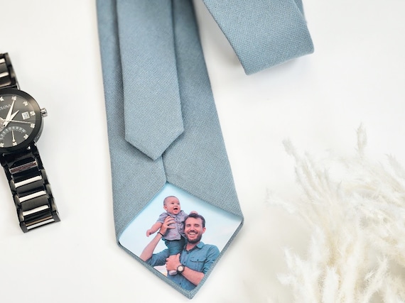Personalized photo tie, Photo tie patch, Anniversary gift, Father of the bride tie gift, Engagement gift, wedding gift for dad, Custom tie