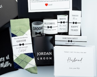 Wedding day box for Groom, Groom gift box, Groom Gift from bride, wedding day gift, Personalised groom survival kit, Gift for Groom