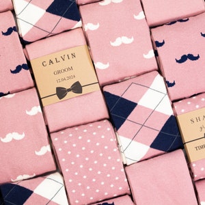 Dusty rose Groomsmen socks, Azazie dusty rose color socks, Custom socks labels, Groomsmen proposal socks, Deep pink wedding socks