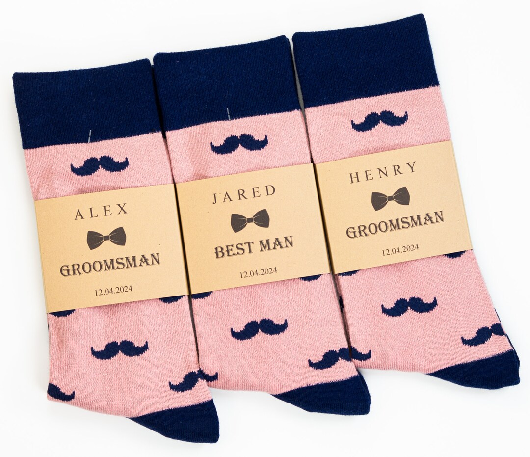 Dusty Rose Groomsmen Socks, Dark Pink Blush Men Socks, Azazie Dusty