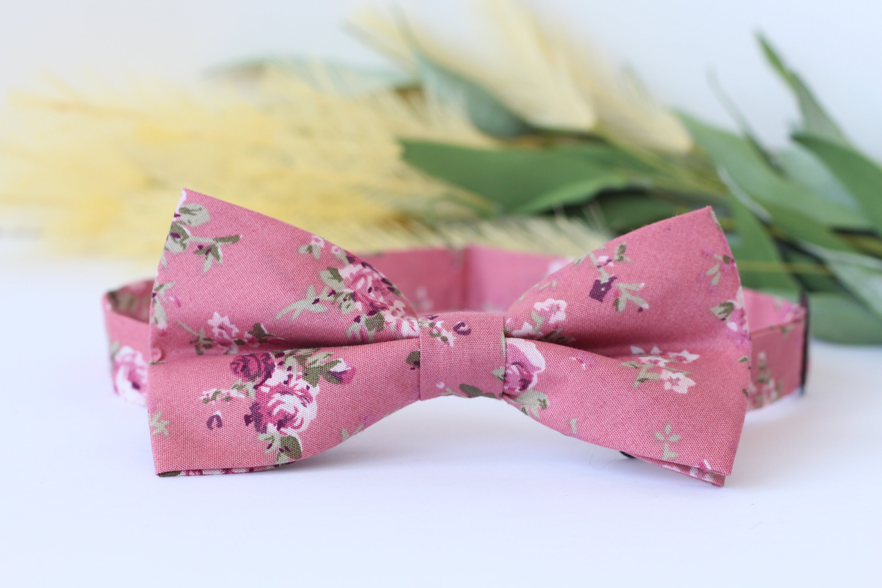 Dusty Rose Tone On Tone Floral Pattern Woven Silk Tie