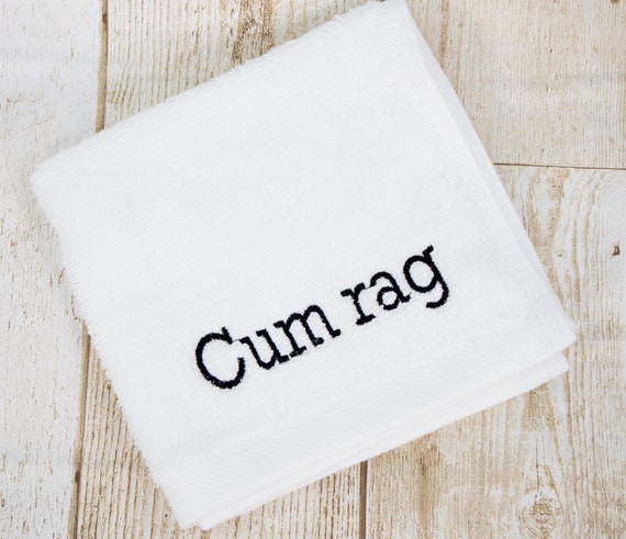 Personalized Embroidered Cum Rag Towel - Valentines Day Naughty Towel Gift  for Boyfriend, Husband or Partner - Custom Funny Cum Rag Towel Birthday