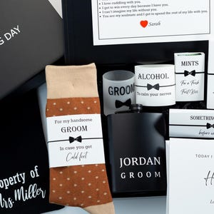 Coffret le jour du mariage pour le marié, coffret cadeau du marié, cadeau du marié de la mariée, cadeau du jour du mariage, kit de survie personnalisé pour le marié, cadeau pour le marié