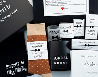Wedding day box for Groom, Groom gift box, Groom Gift from bride, wedding day gift, Personalised groom survival kit, Gift for Groom