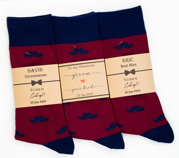 burgundy and navy dress socks Houndstooth Over the Calf Dress Socks | Merino Wool Burgundy & Navy Men's Dress Socks main image 0