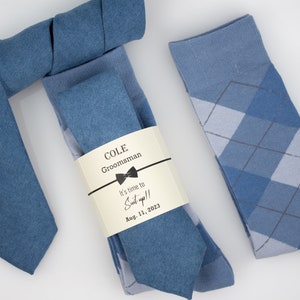 Azazie steel blue velvet tie, Steel blue, dusty blue and grey argyle socks, Groomsmen steel blue socks, Dark dusty blue solid tie