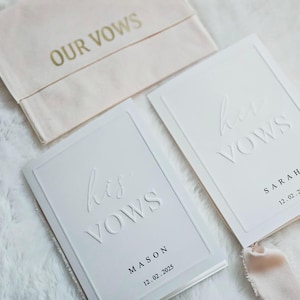 Libros de votos en relieve, juego de 2, libros de votos para él y para ella, libros de votos matrimoniales personalizados, cuaderno de lujo para novios, libros de votos personalizados