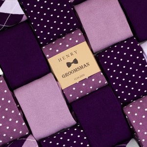 Groomsmen socks , Plum socks, Dark Purple socks, Egg plant color socks, Shades of purple, Men socks, Custom socks labels, Aubergine socks