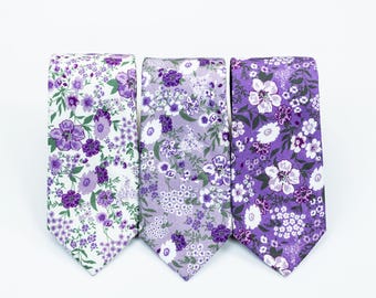 Lavender & sage floral tie, Purple floral tie, lilac floral tie, Light purple tie, lavender floral tie, Lavender and purple ties