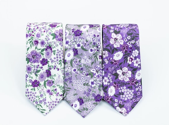 Lavender & Sage Floral Tie, Purple Floral Tie, Lilac Floral Tie
