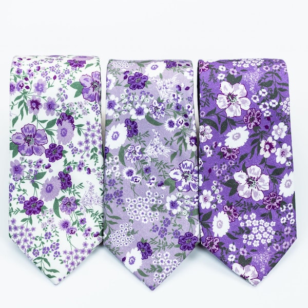 Lavender & sage floral tie, Purple floral tie, lilac floral tie, Light purple tie, lavender floral tie, Lavender and purple ties