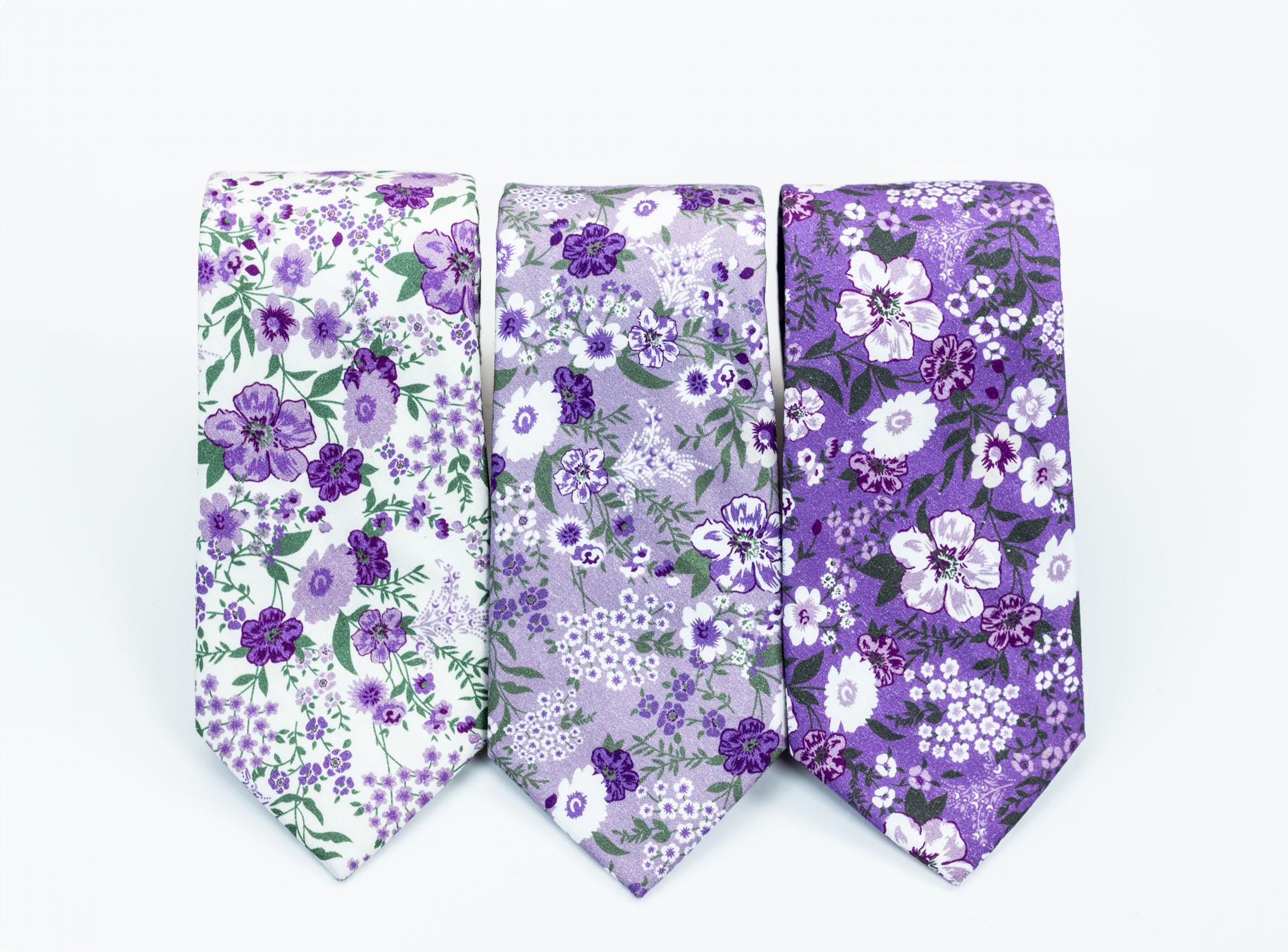 Lavender & Sage Floral Tie, Purple Floral Tie, Lilac Floral Tie