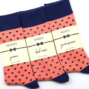 coral and navy blue dress socks Boys' Coral and Navy Blue Striped Socks TieMart