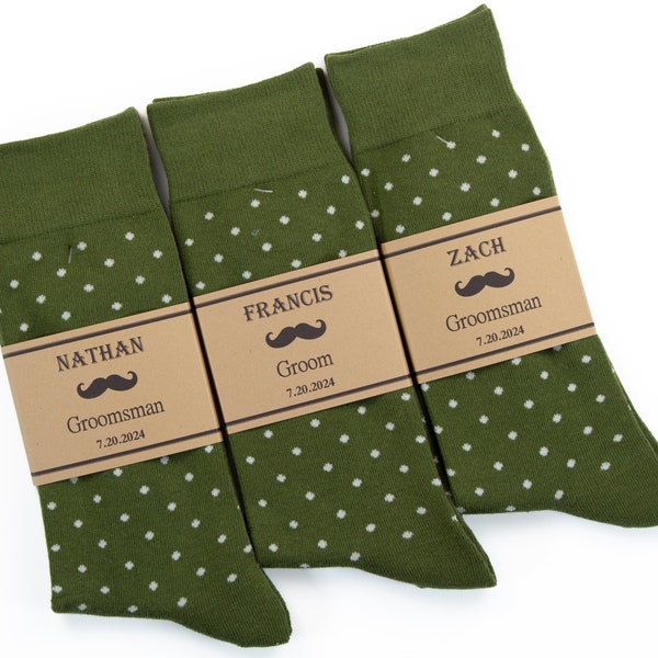 Olive color polka dot socks, Groomsmen olive color socks, Martini olive wedding socks, Personalized socks, Olive green wedding socks