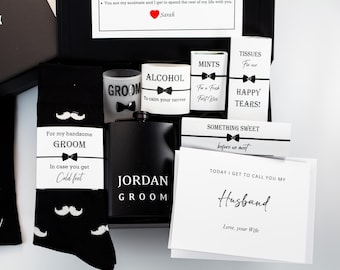 Wedding day box for Groom, Groom gift box, Groom Gift from bride, wedding day gift, Personalized groom survival kit, Gift for Groom