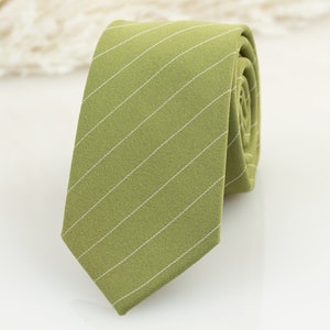 Grass green with white stripes, Green tie, Light green tie
