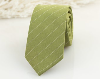 Grass green with white stripes, Green tie, Light green tie