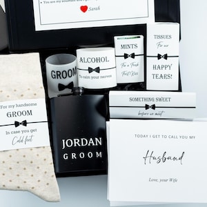 Cadeau de marié de la mariée le jour du mariage, coffret cadeau personnalisé pour marié, cadeau futur mari, cadeau de marié à marié, cadeau de jour de mariage pour lui